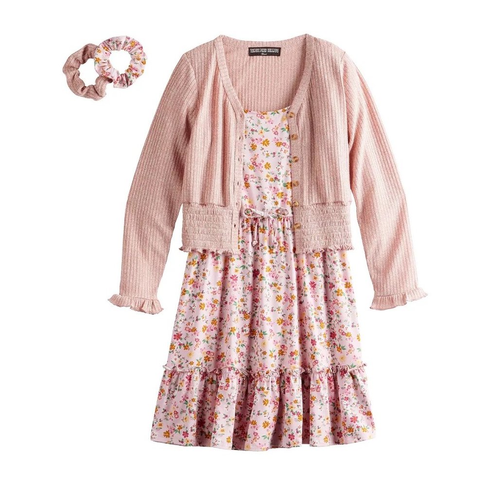 DRESS ONLY NWOT Three Pink Hearts Floral Dress Sz XL